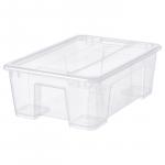 SAMLA САМЛА Контейнер с крышкой, прозрачный, 39x28x14 см/11 л IKEA - фото