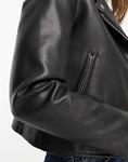 Куртка Asos Design Ultimate Faux Leather Biker, черный - фото 4