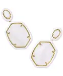 Серьги-Подвески с эмалевой оправой Дафна Kendra Scott, white - фото