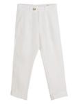 Brunello Cucinelli Kids льняные брюки прямого кроя, белый - фото