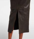 Кожаное платье миди Alex Perry, Dark Brown - фото 5