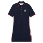 Французская slim fit поло-платье LACOSTE, синий - фото