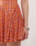 Мини-платье COLLUSION в клетку оранжевого цвета - фото 3