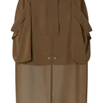 Юбка миди с люверсами PINKO, коричневый - фото 5