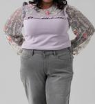 Эллин вязаный топ плюс в ледяном сером -bl^nk-, серый - фото 3