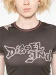 Футболка с принтом логотипа Diesel, коричневый - фото 5