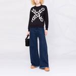 Свитер женский Kenzo с двойным логотипом, черный - фото 3