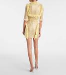 Мини-платье Christopher Kane с декоративной сеткой Self-Portrait, Yellow - фото 3