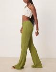 Расклешенные брюки зеленого цвета Asos Design - фото 2