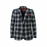 Блейзер для мальчиков slim fit в клетку Elie Balleh, Black - фото