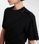 Мини-платье из хлопкового трикотажа с драпировкой Mugler, черный - фото 4