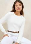 Джемпер Lipsy SCALLOP BUTTONED CREW NECK , Ivory/White - фото 4
