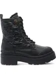 Стеганые ботинки со шнуровкой PINKO, черный - фото