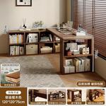 Угловой стол Naijia 120x120 см с полками, цвет Tanmu - фото