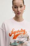 Хлопковая толстовка Superdry, розовый - фото 4