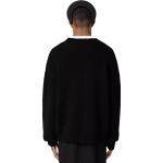 Шерстяной джемпер с вырезами Burberry, черный - фото 5