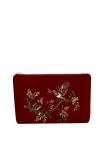 Клатч FABLE ENGLAND ROBIN LOVE EMBROIDERED MEDIUM, Ruby Red/Mottled Red - фото 2