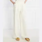 Брюки с добавлением льна Patrizia Pepe, экрю - фото 2