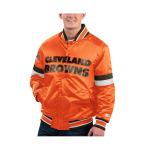 Мужская оранжевая университетская куртка с рваными кнопками Cleveland Brown Gridiron Classics Home Game Starter, оранжевый - фото