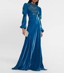 Бархатное платье COSTARELLOS, синий - фото 2