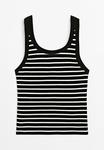 Топ Massimo Dutti STRIPE PRINT WITH ROUND NECK, Black - фото 7