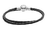 Pandora Женский браслет Black Leather Double Loop - фото 11