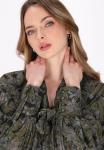 Блуза DreiMaster Button-down blouse, Black Flower/Black - фото 4
