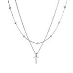 Посеребренное многослойное ожерелье с инициалами Adornia, Silver-T - фото