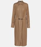 Платье миди daval из твила Joseph, коричневый - фото