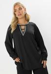 Блуза Yours Clothing Blouse, Black/Anthracite - фото