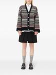 Полосатый кардиган на пуговицах GANNI, черный - фото 2