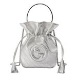 Сумка blondie mini bucket bag 'silver leather' Gucci, серебряный - фото