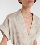 Льняной топ Brunello Cucinelli, бежевый - фото 4