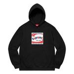 Толстовка shine hooded sweatshirt 'black white red' Supreme, черный - фото