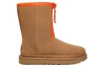 Ботинки зимние женские UGG на молнии, коричневый / оранжевый - фото 2