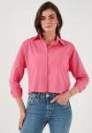 Блузка на пуговицах LELA, розовый - фото