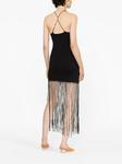 ROTATE платье с бахромой и вырезами, черный - фото 4