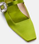 Атласные балетки Belle Vivier 25 Roger Vivier, Verde Acceso - фото 5