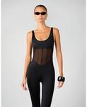 Боди из спандекса с прозрачными вставками WeWoreWhat, Black - фото 4