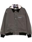 AAPE BY *A BATHING APE куртка с капюшоном и логотипом, серый - фото