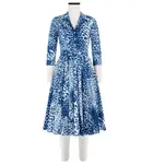 Платье Pierre Leopard Audrey #4 Длинное платье Samantha Sung, White-Cobalt-Blue - фото 2