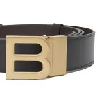 BALLY Ремень с B-образной пряжкой, Black/Brown - фото 4