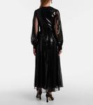 Макси-платье из тюля с пайетками Elie Saab, Black - фото 3