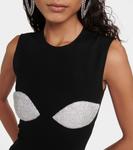 Облегающее мини-платье, украшенное кристаллами Christopher Kane, черный - фото 4