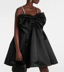 Атласное мини-платье с бантом Nina Ricci, черный - фото 6