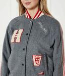 Шерстяной бомбер Regular Fit Tommy Jeans, серый - фото 4