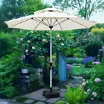 Солнцезащитный зонт Baying, 270х450 см, трехсекционный, квадратная опора, точечная, бежевый/черный - фото 4