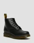 Dr. Martens 101 Желтые кожаные ботильоны из гладкой строчки, цвет Black — Smooth Leather - фото