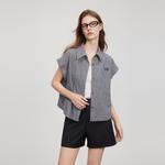 ELLE Рубашка Women's Black White Lapel Moderate - фото 5