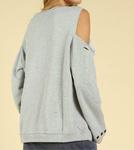 Потертый топ с люверсами в цвете Heather Grey Honey Punch - фото 3